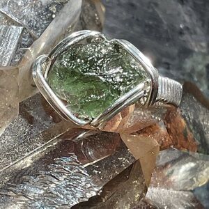 Moldavite .925 Silver Ring
